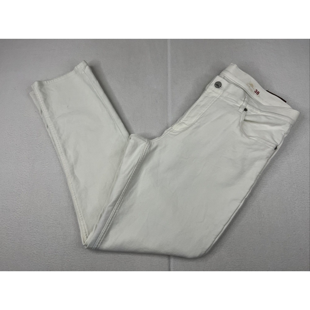 Faherty Pants Mens 38 38x31 White Stretch Terry 5 Pocket Classic Preppy
